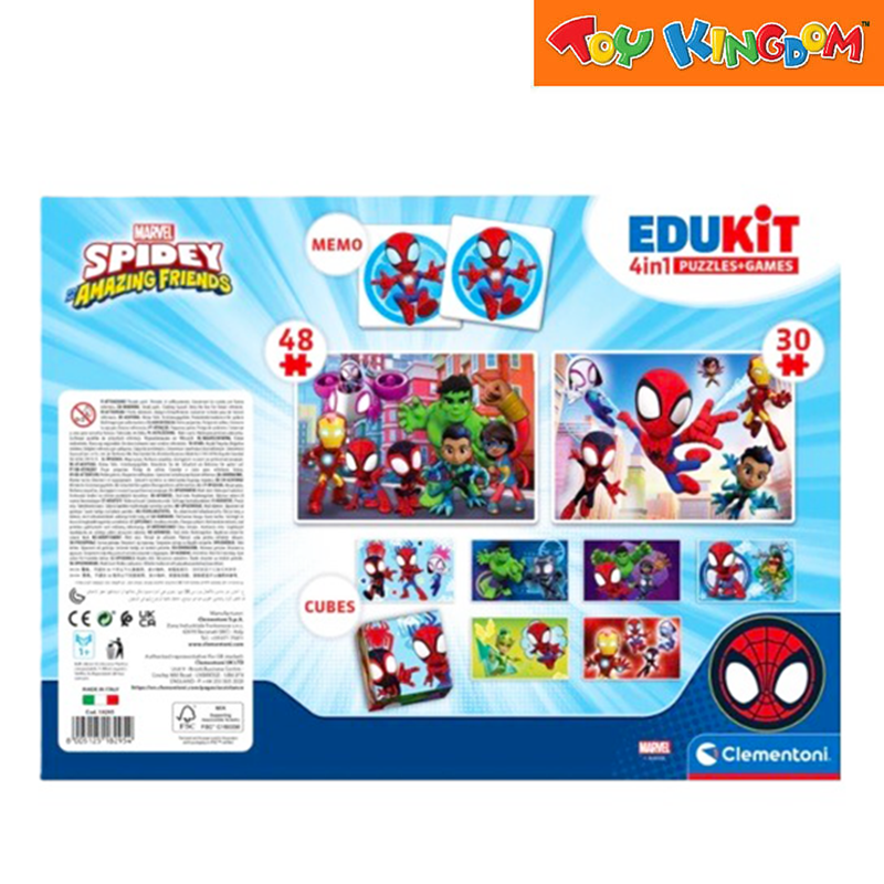 Clementoni Disney Junior Marvel Spidey Amazing Friends Edukit 4in1 Puzzle & Game