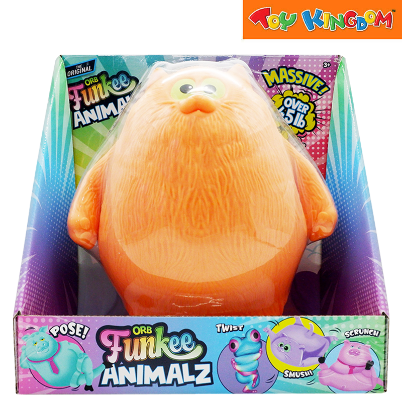 ORB Funkee Animalz Cat Orange Jumbo The Original Squishy Toys