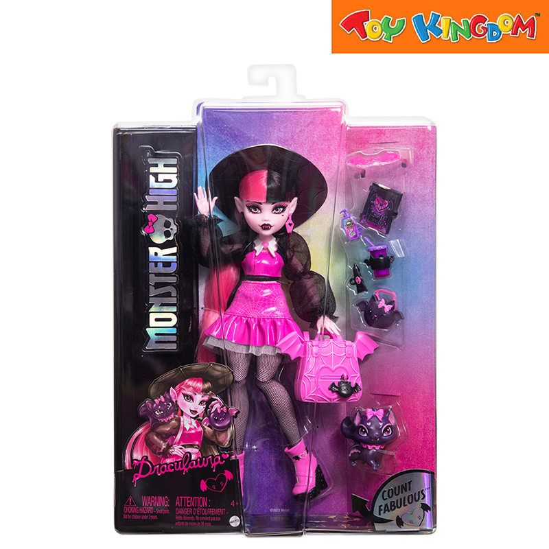 Monster High Draculaura  Fashion Doll With Pet Bat-Cat Count Fabulous And Accessories