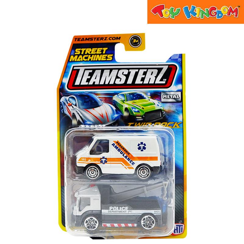 Teamsterz Street Machines Ambulance & Police Tow Truck 2 Packs Die-cast