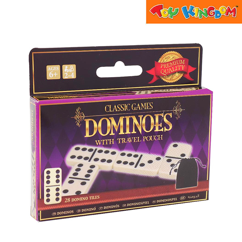 Ambassador Classic Games Dominoes With Travel Pouch 28pcs Domino Tiles