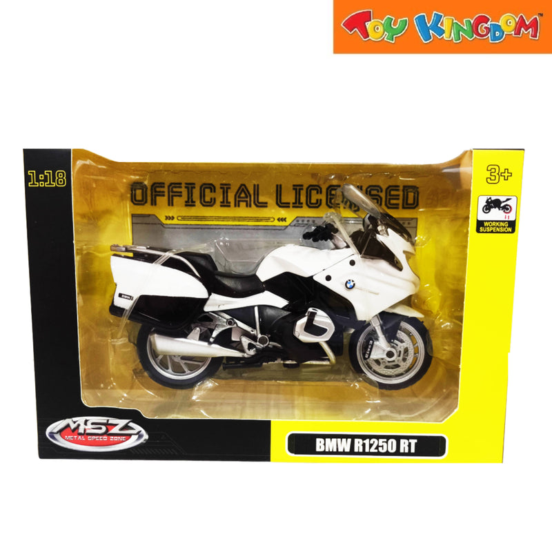 Metal Speed Zone Official Licensed 1:18 BMW R1250 RT White Die-cast