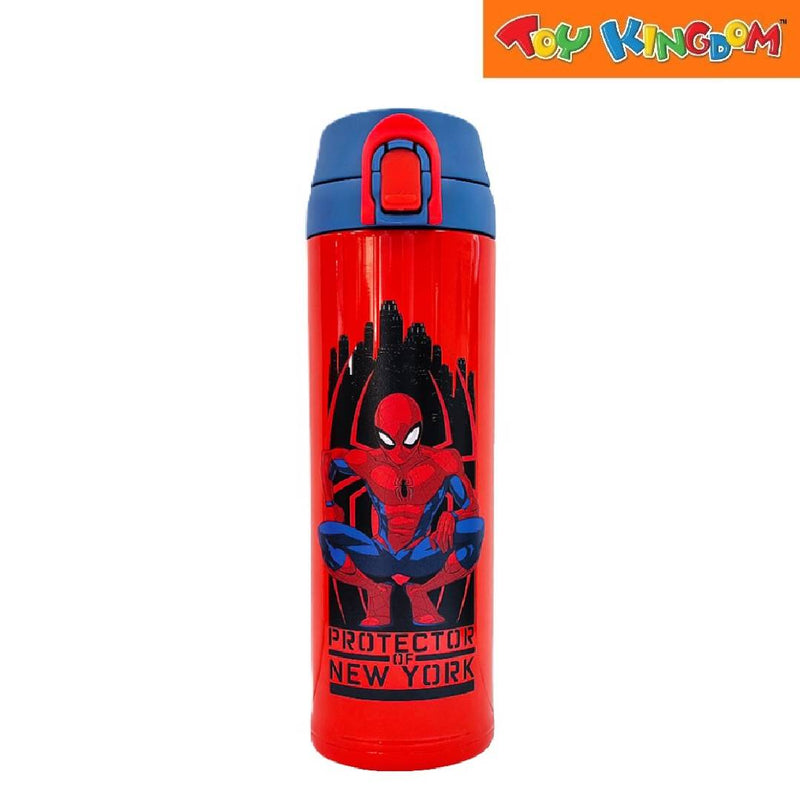 Zippies Lab Marvel Spider-Man Protector of New York Red Flip-Top Insulated Water Bottle