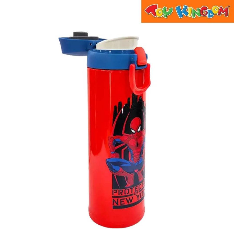 Zippies Lab Marvel Spider-Man Protector of New York Red Flip-Top Insulated Water Bottle