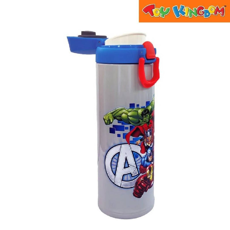 Zippies Lab Marvel Avengers Energized Grey Flip-Top Insulated Water Bottle