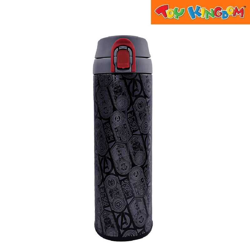 Zippies Lab Marvel Avengers Icons Black Flip-Top Insulated Water Bottle