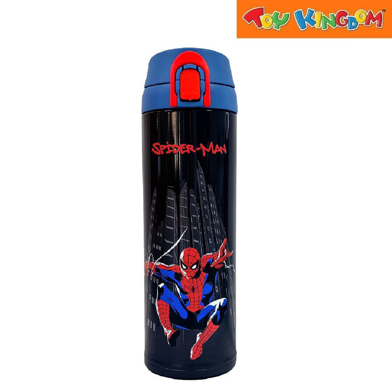 Zippies Lab Marvel Spider-Man Hometown Hero Black Flip-Top Insulated Water Bottle