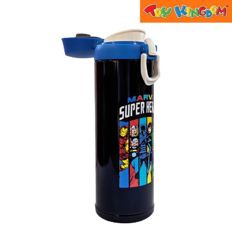 Zippies Lab Marvel Avengers Super Heroes Black Flip-Top Insulated Water Bottle