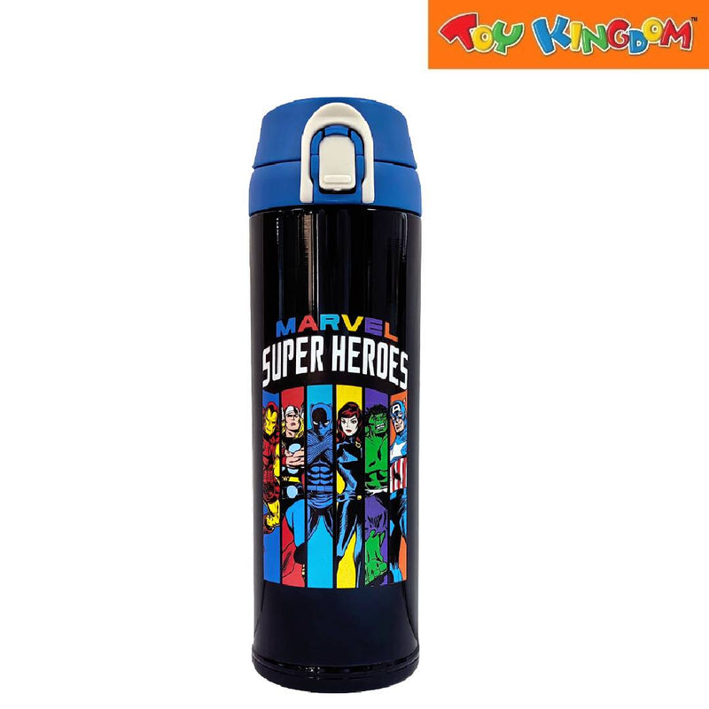 Zippies Lab Marvel Avengers Super Heroes Black Flip-Top Insulated Water Bottle