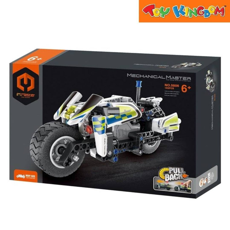 IM.Master Pull Back Police Motorbike 193pcs Building Blocks