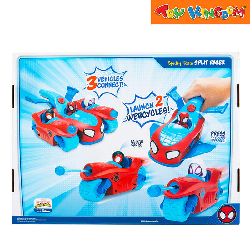 Disney Junior Marvel Spidey And His Amazing Friends Spidey Team Split Racer 3pcs Vehicle