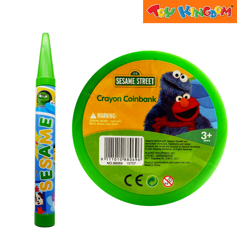 Sesame Street Green Crayon Coinbank