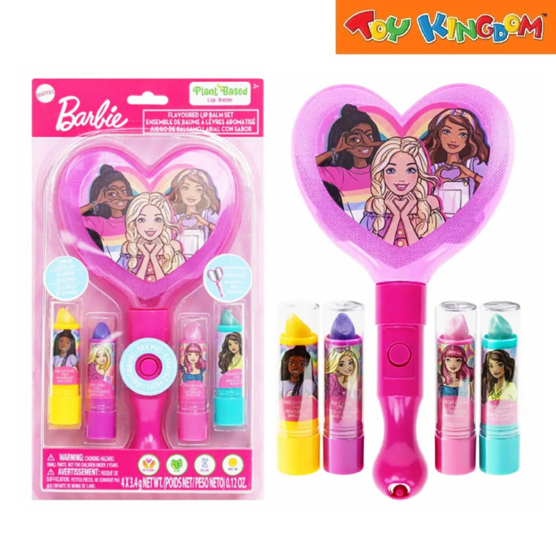 Barbie Plant Based Flavoured Lip Balm With LED Mirror Playset