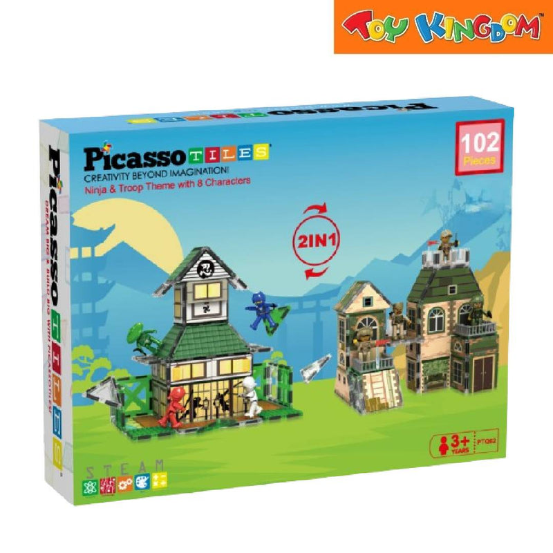 Picasso Tiles 102pcs Ninja & Troop Theme With 8 Characters