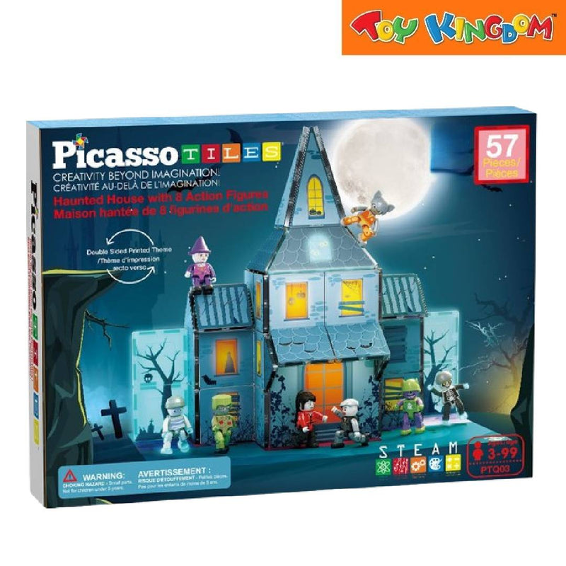 Picasso Tiles 57pcs Haunted House With 8 Action Figures