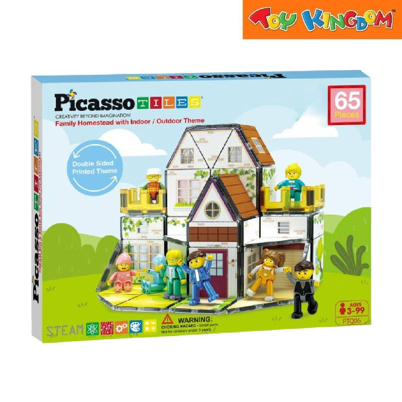 Picasso Tiles 65pcs Family Homestead With Indoor/Outdoor Theme