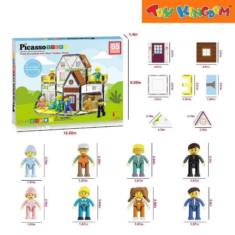 Picasso Tiles 65pcs Family Homestead With Indoor/Outdoor Theme