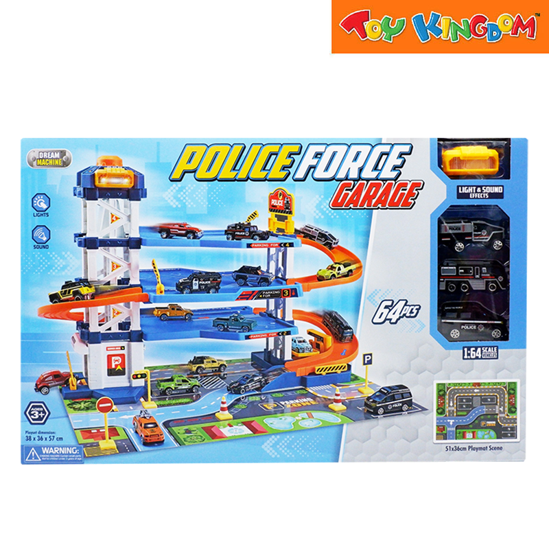 Dream Machine Police Force Garage 64pcs Playset