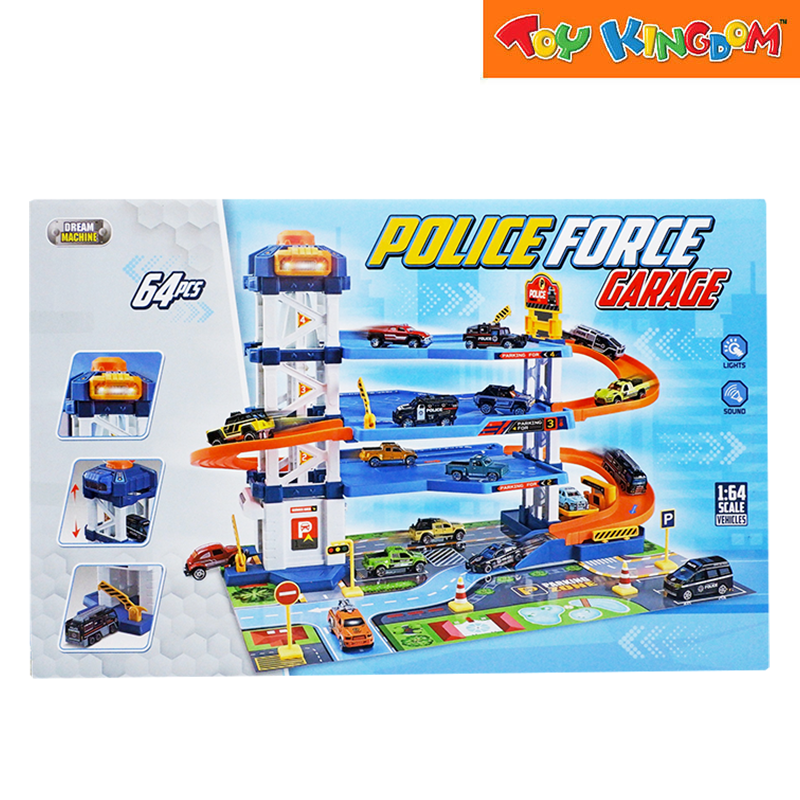 Dream Machine Police Force Garage 64pcs Playset