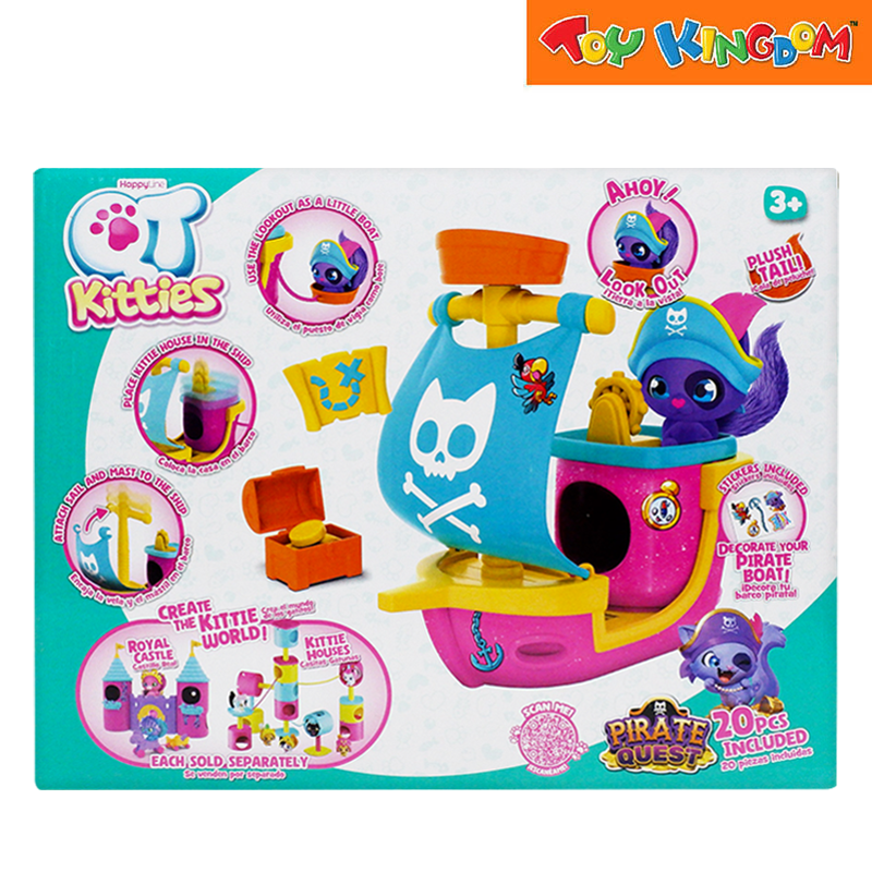 Happy Line QT Kitties Pirate Quest Boat Playset