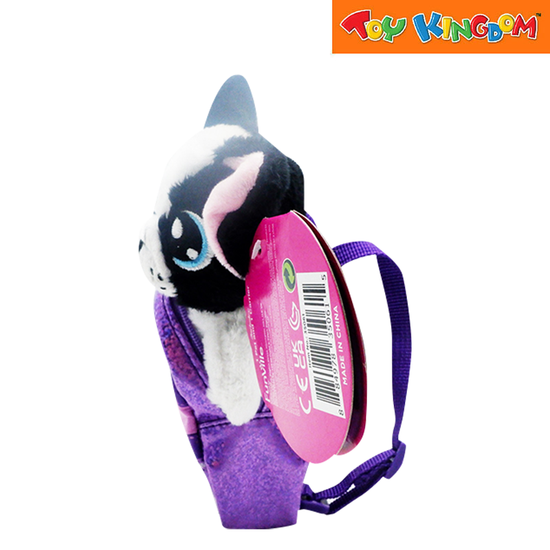 CuteKins Puppy Black With Pink Ear Mini Pet & Carrier