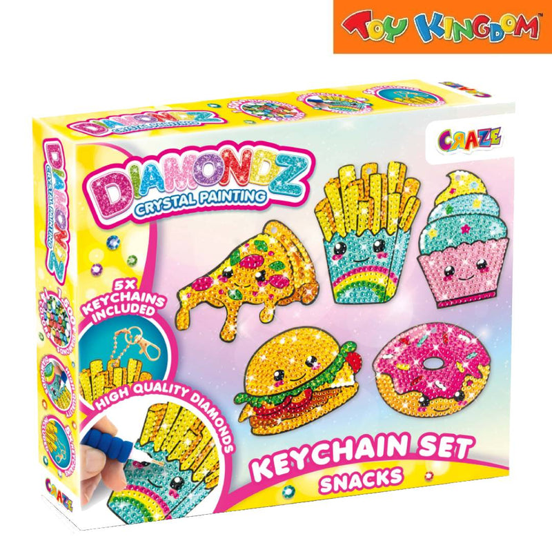 Craze Toys Diamondz Crystal Painting Snacks Keychain Set