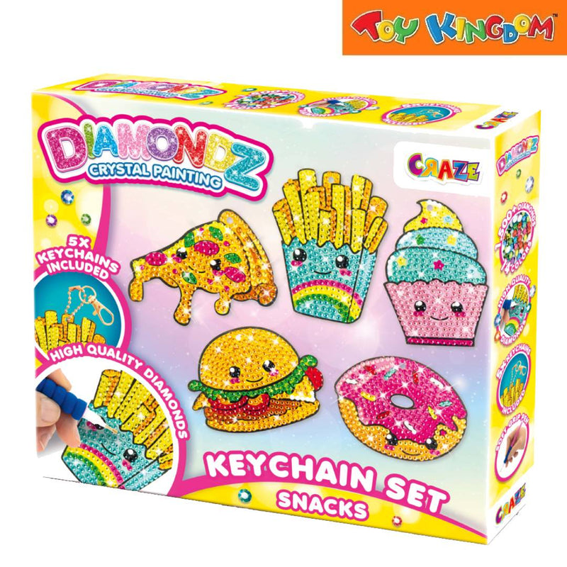 Craze Toys Diamondz Crystal Painting Snacks Keychain Set