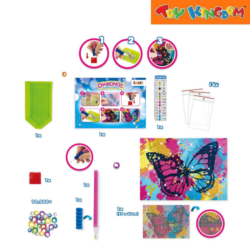 Craze Toys Diamondz Crystal Painting Butterfly Picture Set