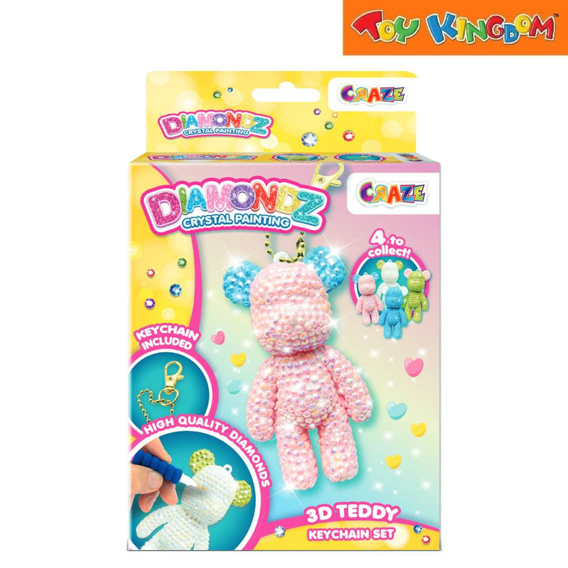 Craze Toys Diamondz Crystal Painting 3D Teddy Keychain Set