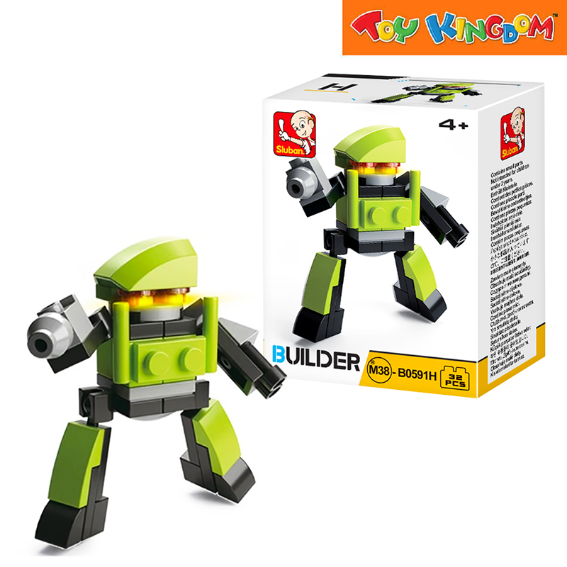 Sluban M38 B0591H Builder Green Robot Blocks