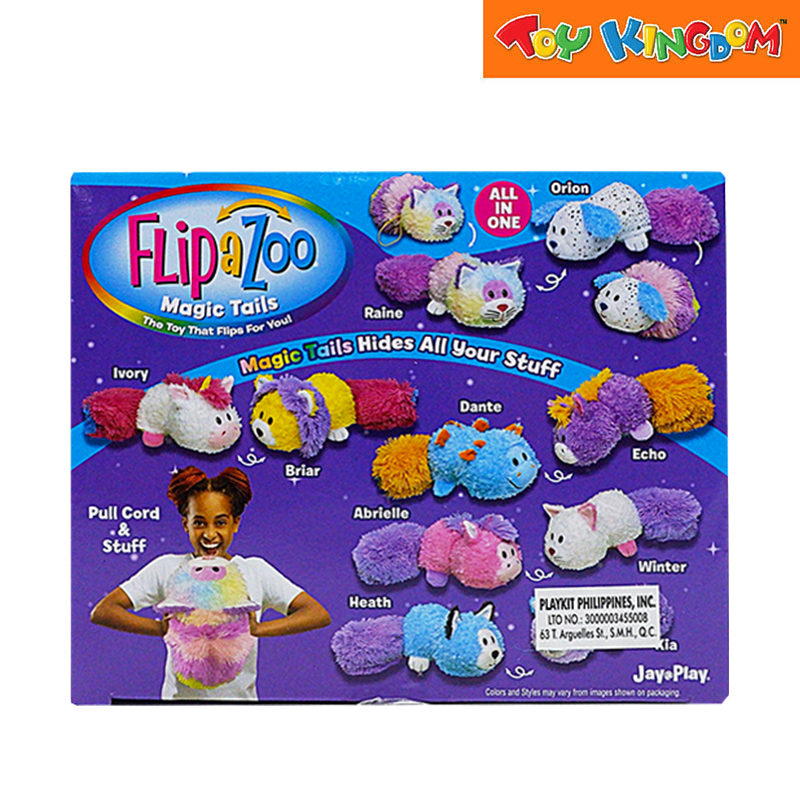 FlipaZoo Magic Tails Pink Unicorn Flips To White Cat Plush