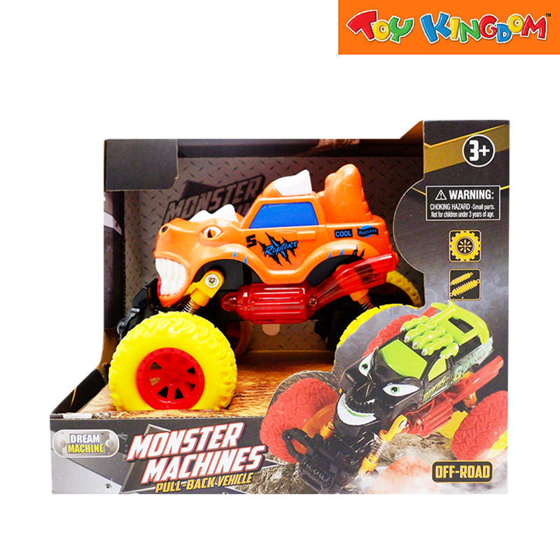 Dream Machine 90180 1 Off Road Monster Machines Pull Back Raptors Orange Die-cast