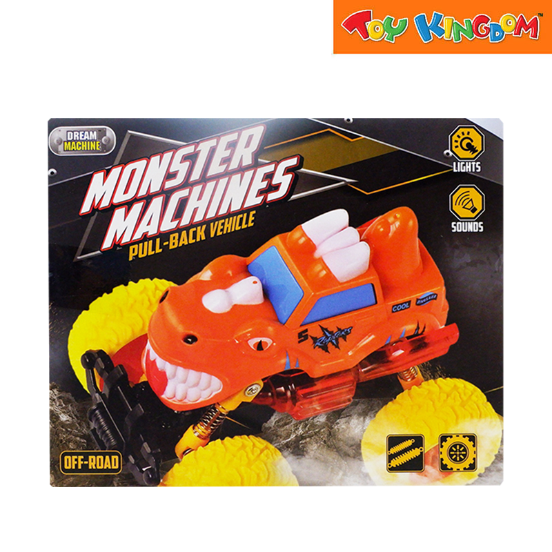 Dream Machine 90180 1 Off Road Monster Machines Pull Back Raptors Orange Die-cast