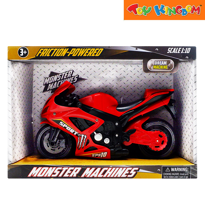 Dream Machine 90182 1 Friction Powered Monster Machines 1:10 RC Sport EPS10 Red Die-cast