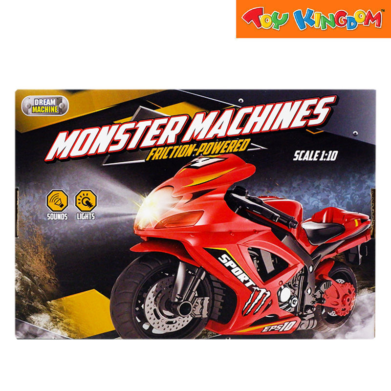 Dream Machine 90182 1 Friction Powered Monster Machines 1:10 RC Sport EPS10 Red Die-cast