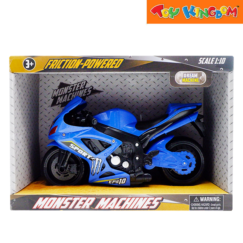 Dream Machine 90182 2 Friction Powered Monster Machines 1:10 RC Sport EPS10 Blue Die-cast