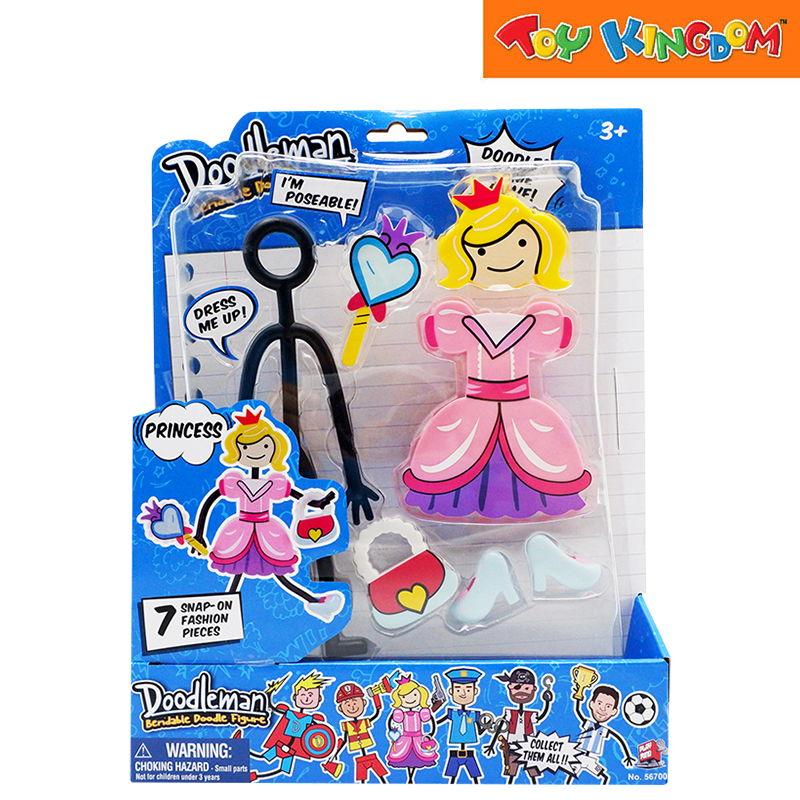 Playmind Doodleman Princess Bendable Doodle Figure