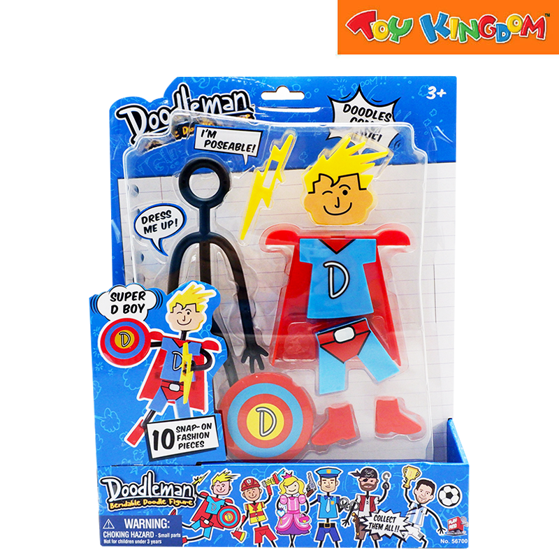 Playmind Doodleman Super D Boy Bendable Doodle Figure