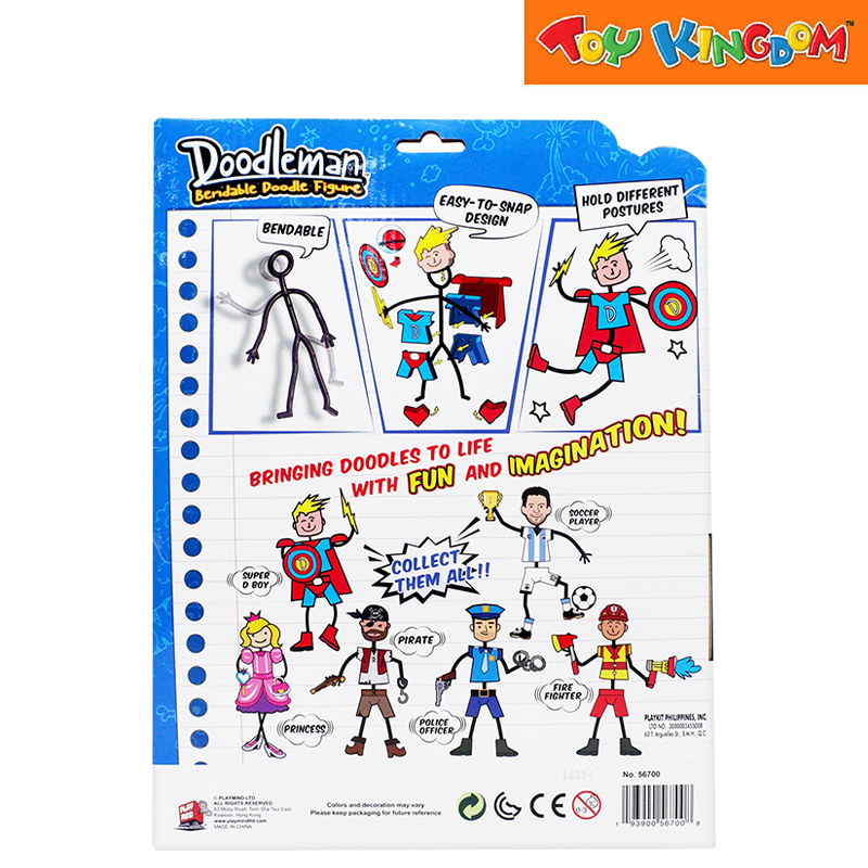 Playmind Doodleman Soccer Player Bendable Doodle Figure