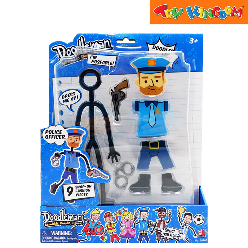 Playmind Doodleman Police Officer Bendable Doodle Figure