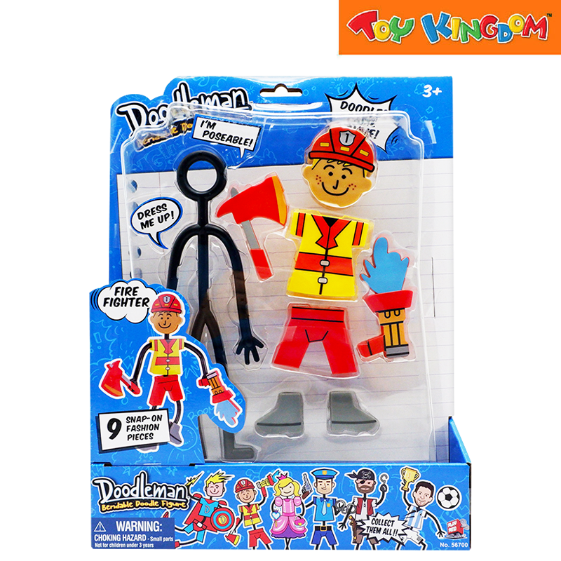 Playmind Doodleman Fire Fighter Bendable Doodle Figure