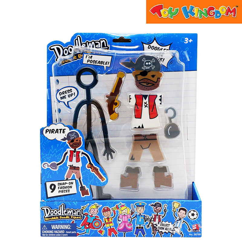 Playmind Doodleman Pirate Bendable Doodle Figure