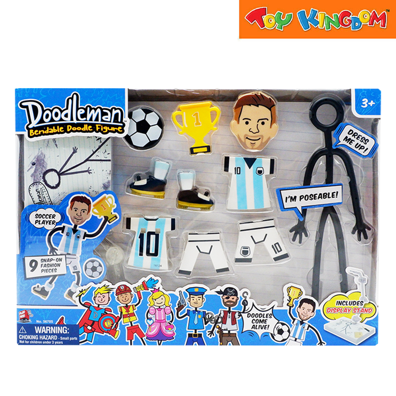 Playmind Doodleman Dress Me Up Soccer Player Bendable Doodle Figure