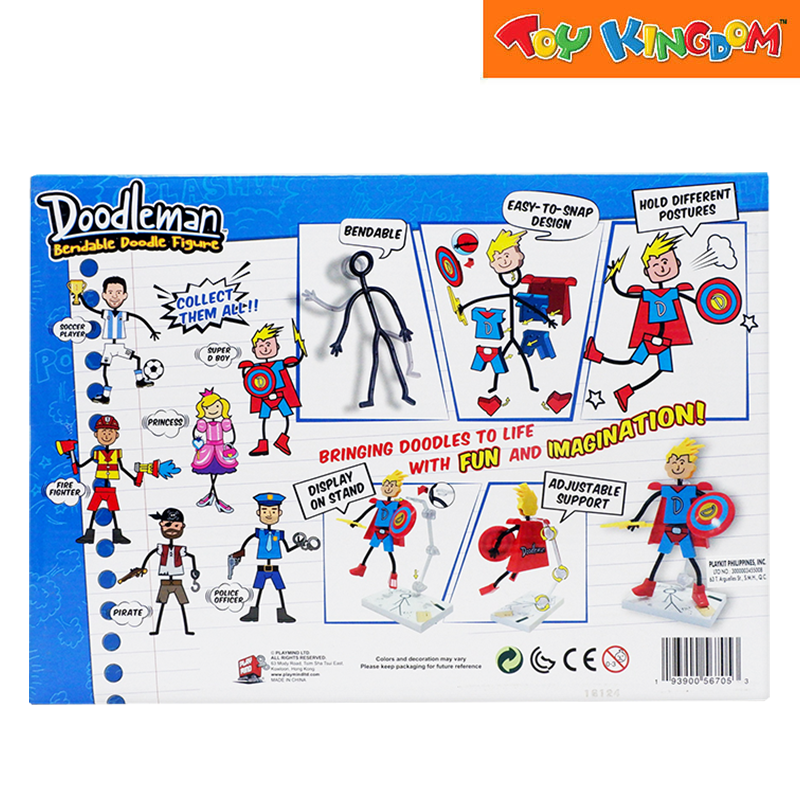 Playmind Doodleman Dress Me Up Soccer Player Bendable Doodle Figure