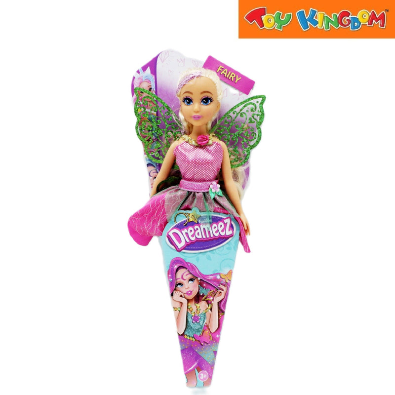 Dreameez Fairy Doll With Green Wings & Blonde Pink Hair