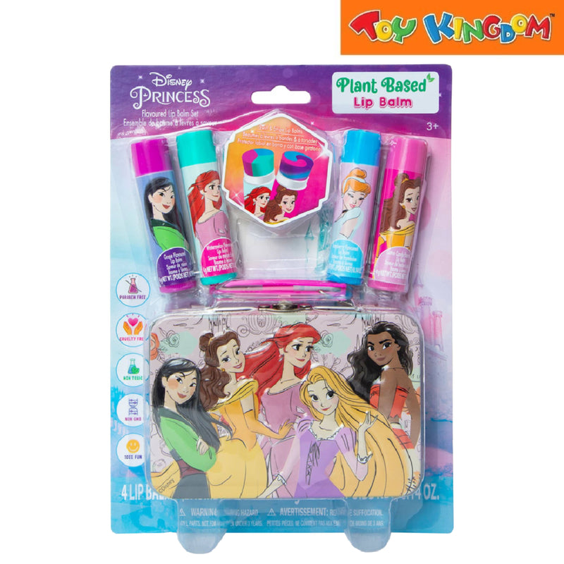 Disney Princess Plant Based Flavoured Lip Balm With Storage Playset