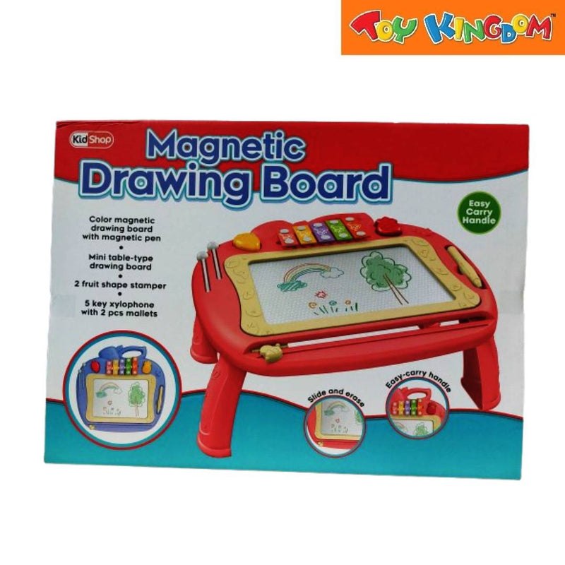 KidShop Red Magnetic Drawing Board With Xylophone