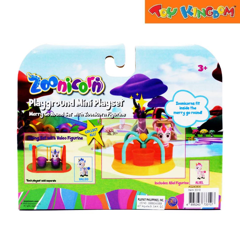 Zoonicorn Merry Go Round With Aliel Playground Mini Playset