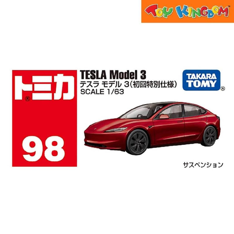 Tomica No.98 Tesla Model 3 Red Die-cast