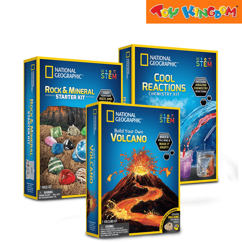 National Geographic Bundle Science Kit 1 - Volcano + Cool Chem + Rock